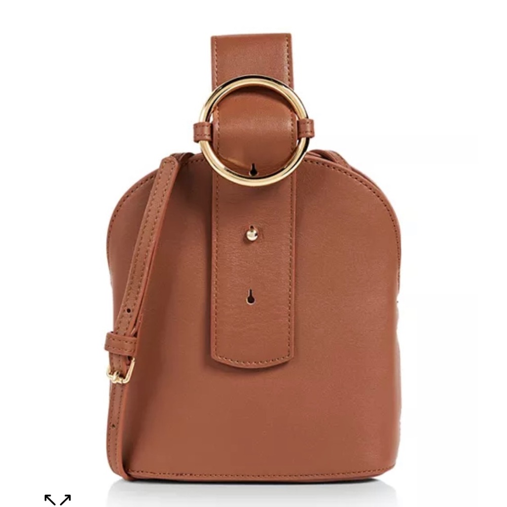 Parisa Wang, brown leather wristlet